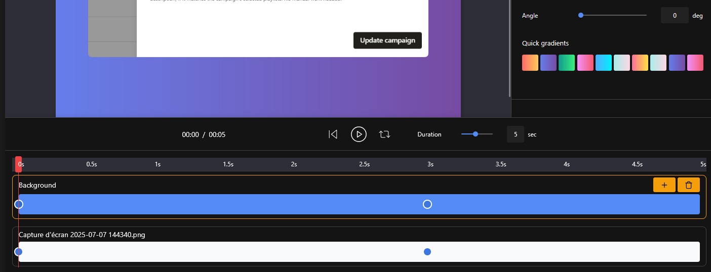 Keyframe-based timeline system - SublimeFrame animated image creator feature preview showing keyframe-based timeline system functionality
