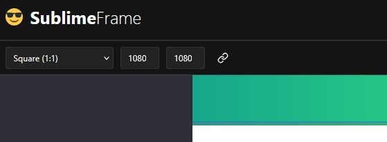 Canvas size presets and custom dimensions - SublimeFrame animated image creator feature preview showing canvas size presets and custom dimensions functionality