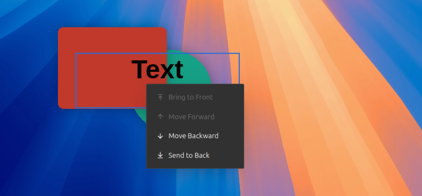 Reorder elements with right-click - SublimeFrame animated image creator feature preview showing reorder elements with right-click functionality
